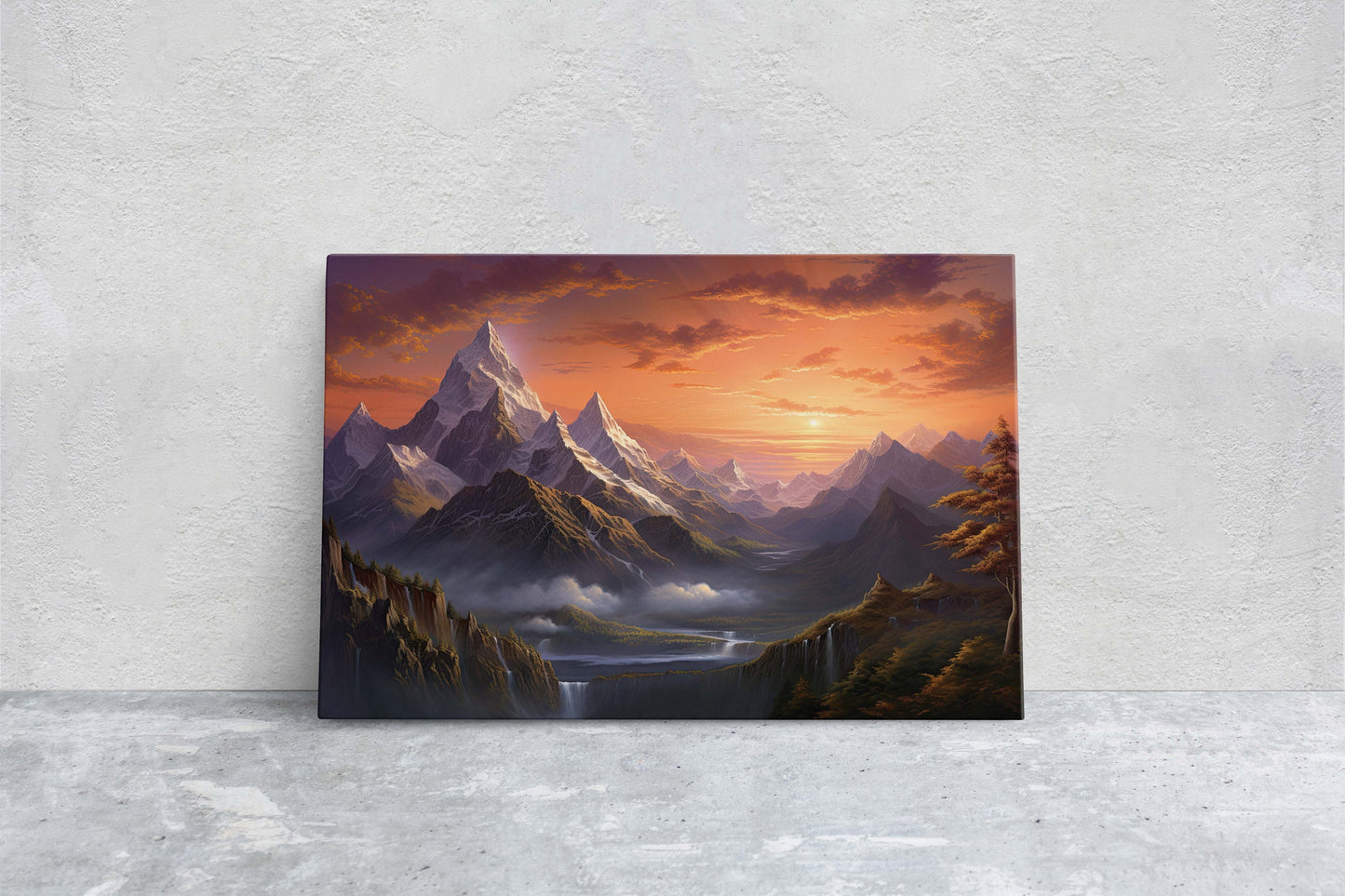 Large Abstract Mountain Painting, Original Scenery Painting, Landscape Room Decor, Living room Wall Decor, Nature Wall Art