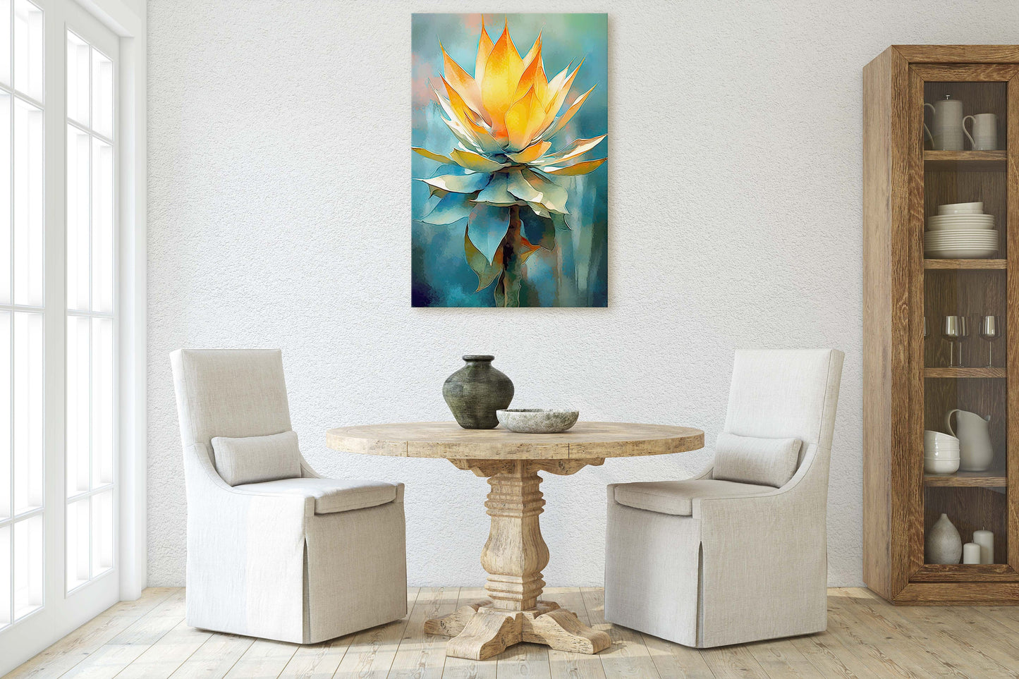 Agave Art, Succulent Canvas, Cactus Painting, Botanical Painting, Large Print, Ready to Hang, Nature Painting, Flower Decor, Gift For Home