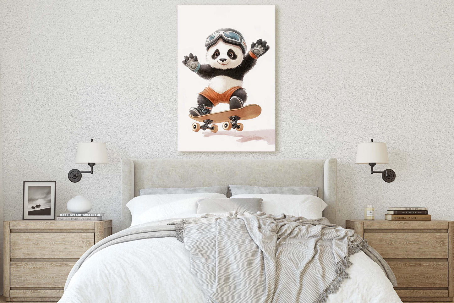 Panda Skateboard, Kids Room, Boys Room, Girls Room, Play Room