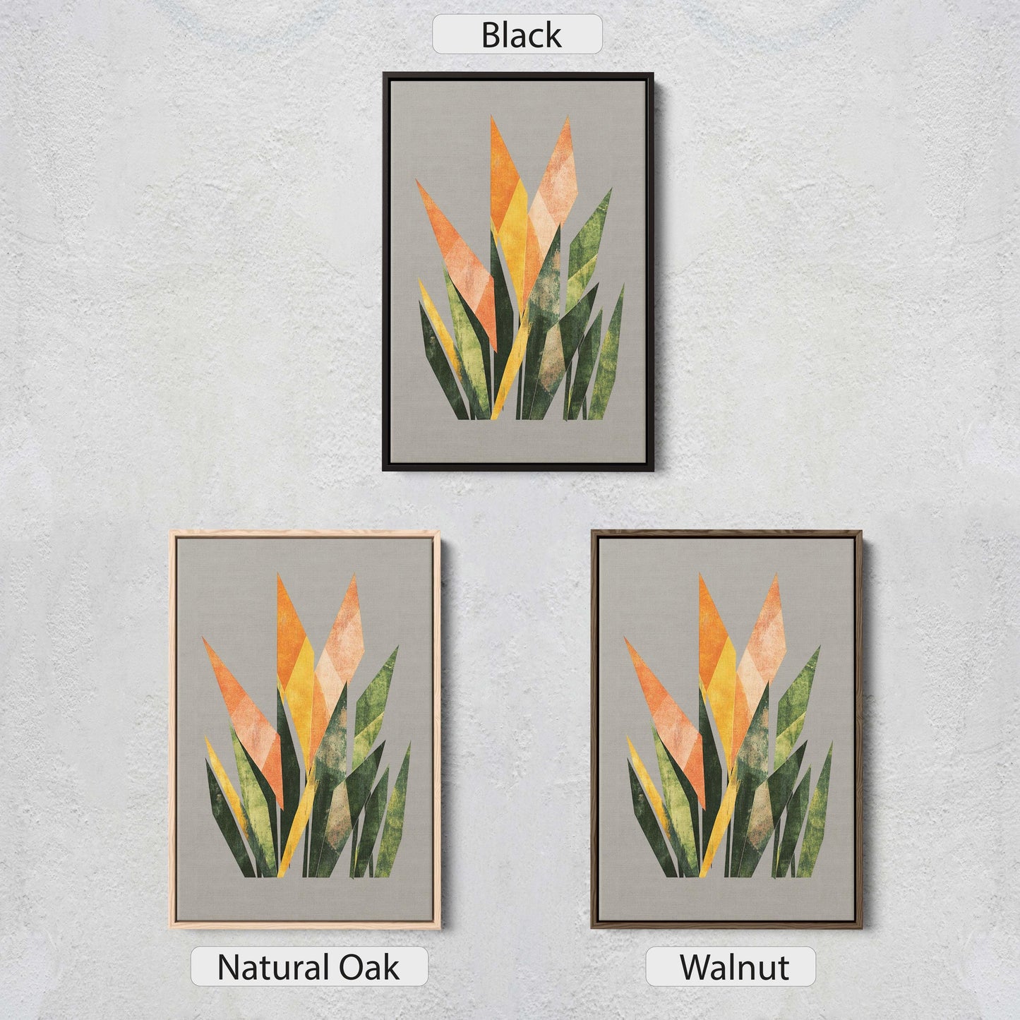 Geometric Grass, Abstract Floral Decor, Botanical Art