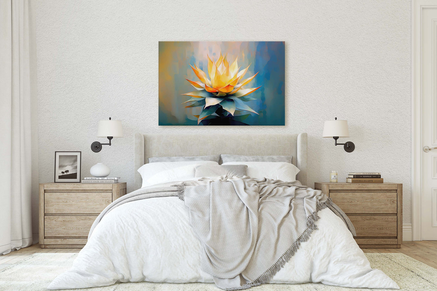 Agave Art, Succulent Canvas, Cactus Painting, Botanical Painting, Large Print, Ready to Hang, Nature Painting, Flower Decor, Gift For Home
