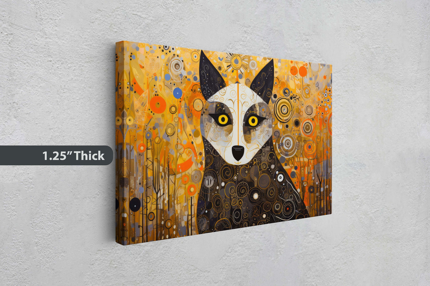 Abstract Animal Art, Wolf Painting, Symbolism Dog, Modern Art, Contemporary Decor, Surrealism, Modernism, Framed Canvas, Large Art Print