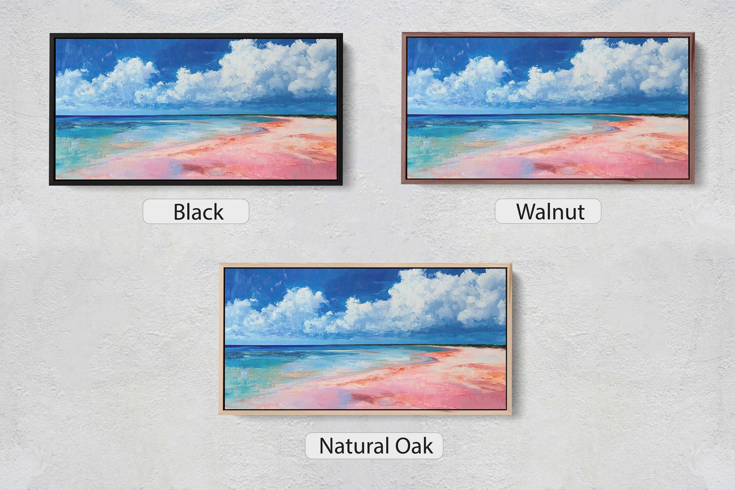 Las Coloradas Painting, Yucatán Mexico, Pink Beach, Salt Beach