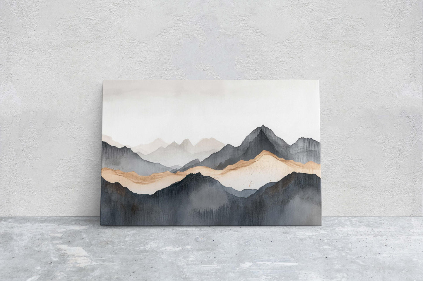 Foggy Mountain Art, Misty Mountains, Nature Painting, Contemporary Art