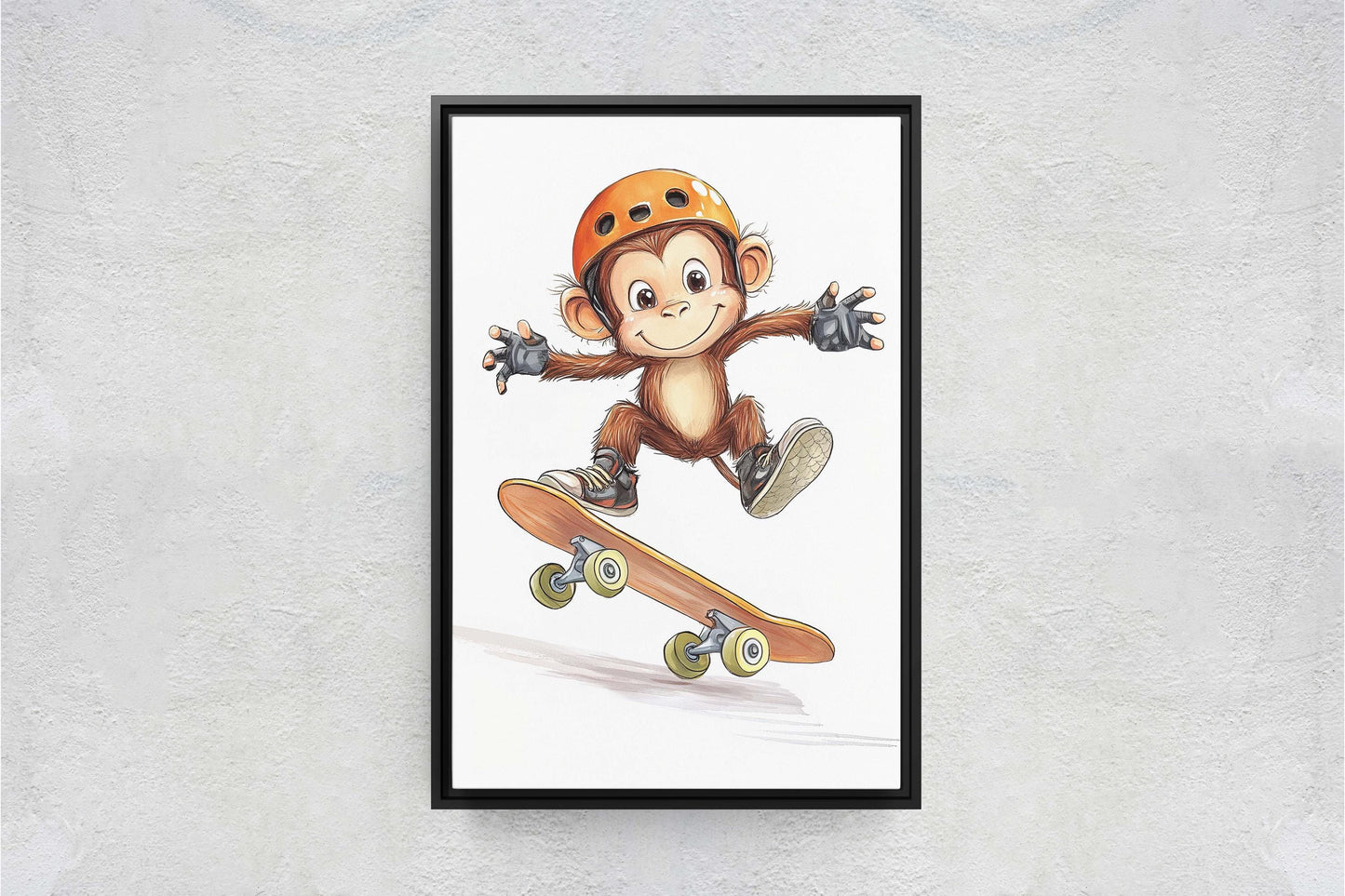Monkey Skateboard, Kids Room, Boys Room, Girls Room, Play Room