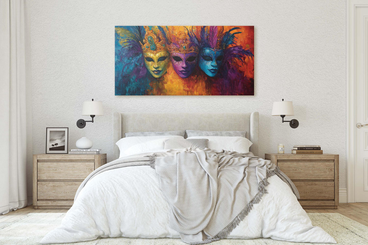 Mardi Gras Mask, Masquerade Print, Maximalist Decor, New Orleans, Carnival Art
