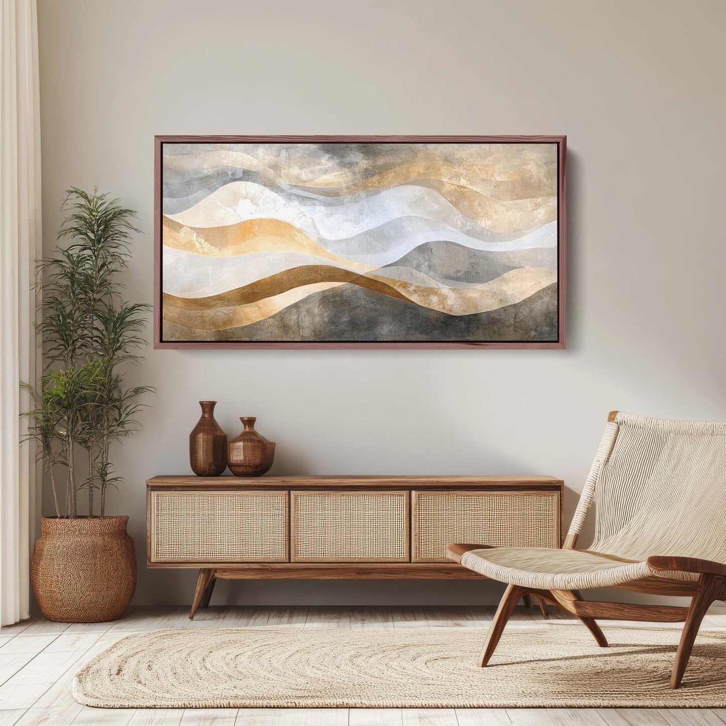 Scandinavian Mountains, Morning Fog, Mountain Landscape, Abstract Minimalism