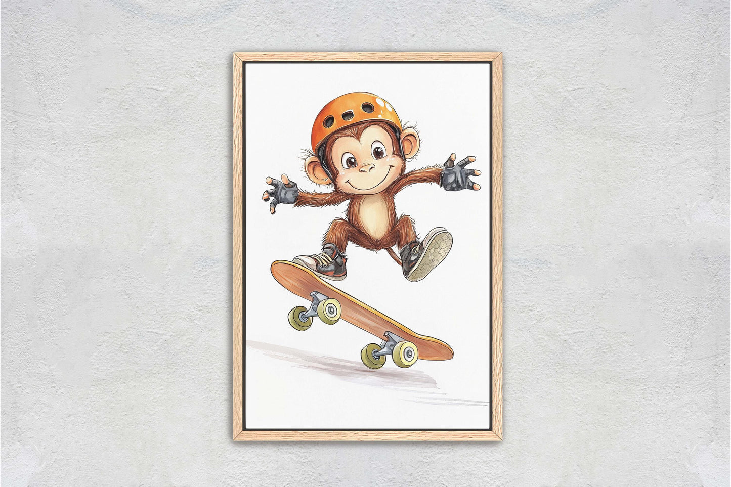 Monkey Skateboard, Kids Room, Boys Room, Girls Room, Play Room