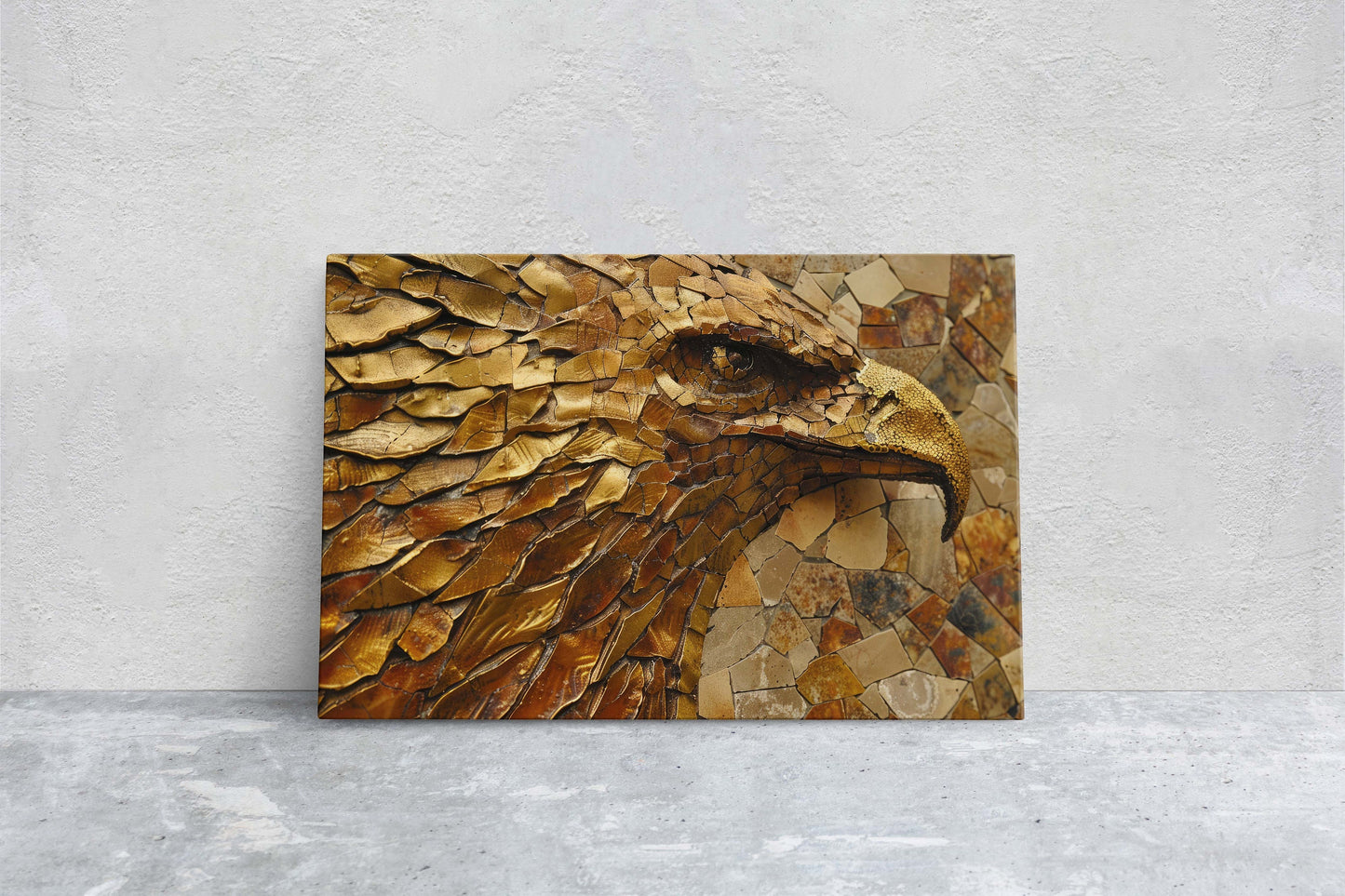 Gold Eagle, Stone Eagle, Bald Eagle, Abstract Gold, Americana, American Art, Patriotic, Framed Canvas, Large Art print,