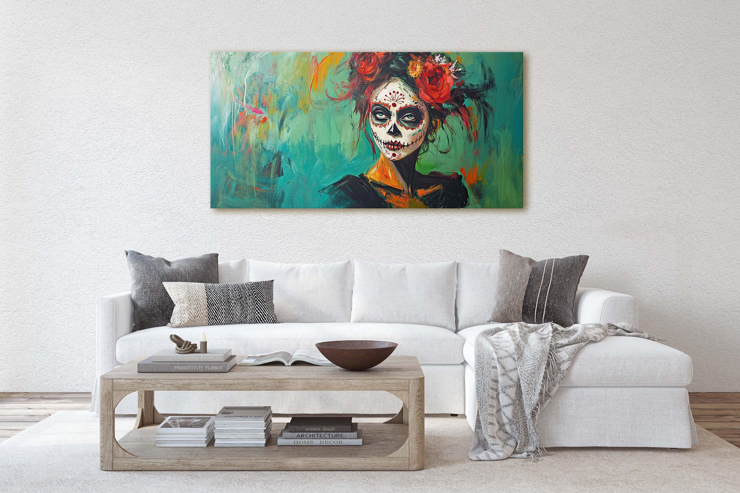 Day of the Dead, Mexican Art, Skeleton, Maximalist Print