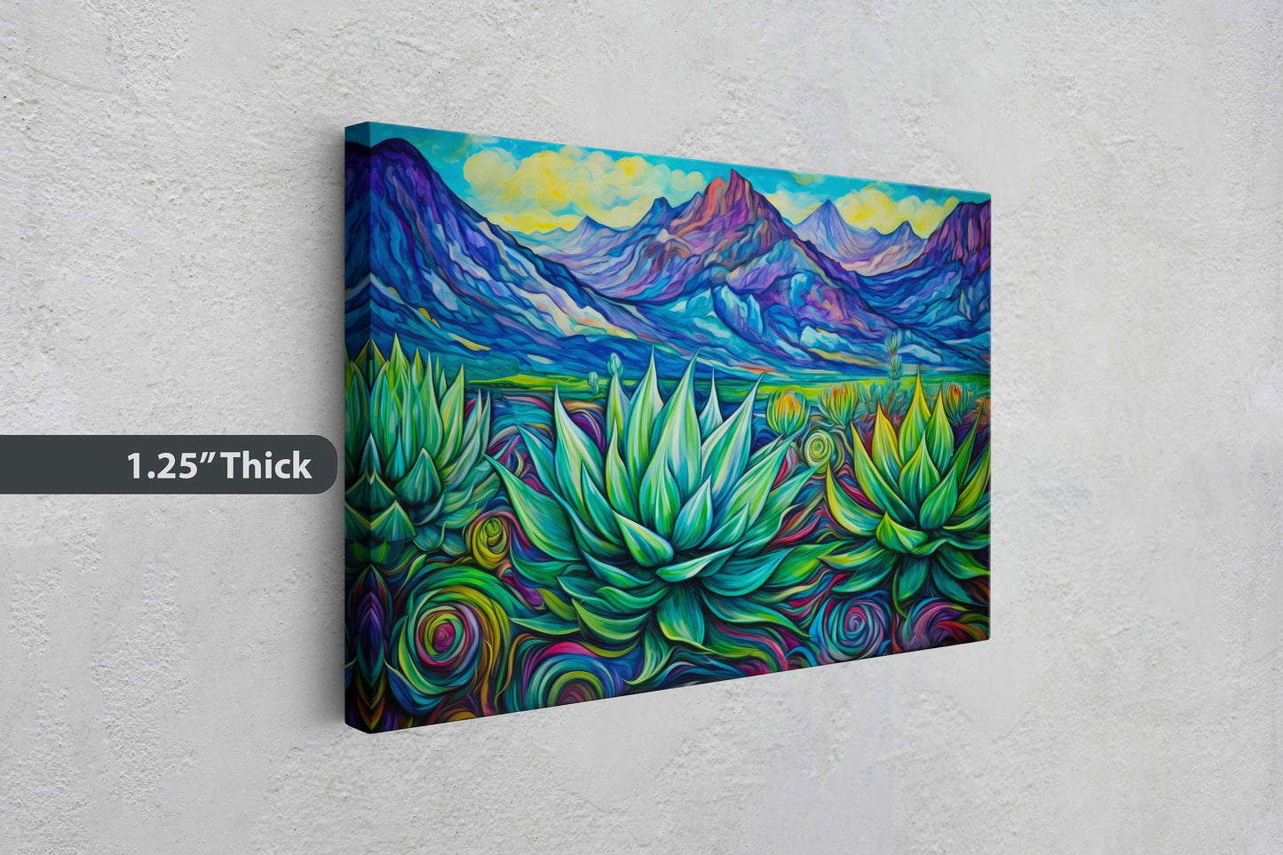Southwestern Painting, Desert Decor, Agave Art, Framed Canvas, Large Print, Landscape Painting