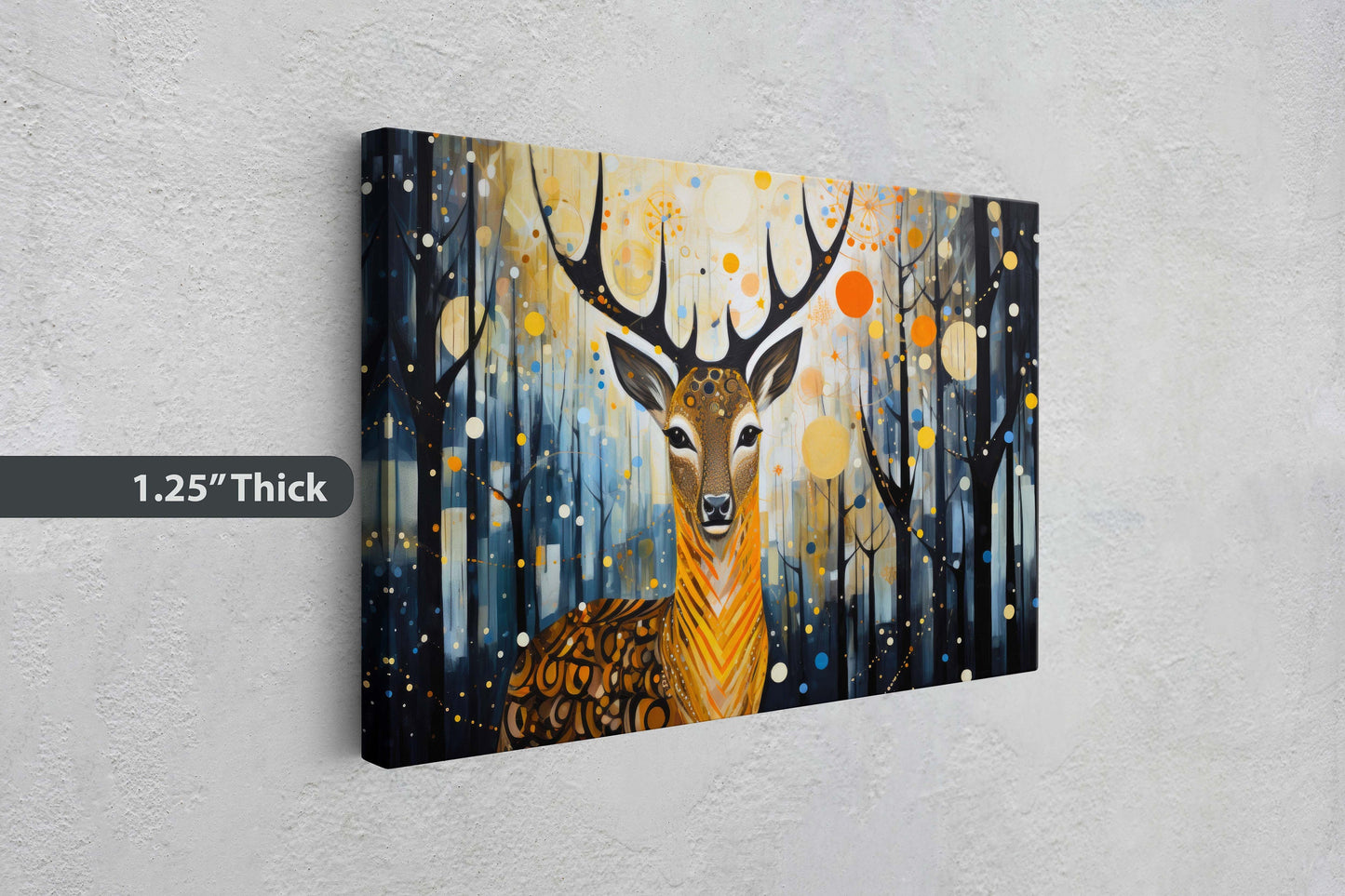 Abstract Animal Art, Deer Painting, Symbolism Elk, Modern Art, Contemporary Decor, Surrealism, Modernism, Framed Canvas, Large Art Print