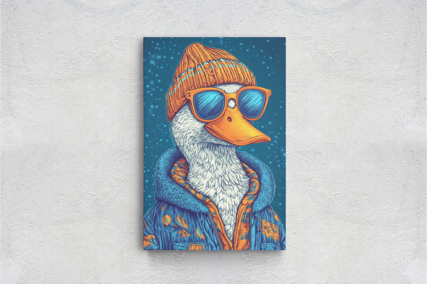 Hipster Duck, Pop Art, Modern Decor, Street Art, Framed Print, Animal Art, Unique Art, Animal Sunglasses, Kids Room, Boys Room