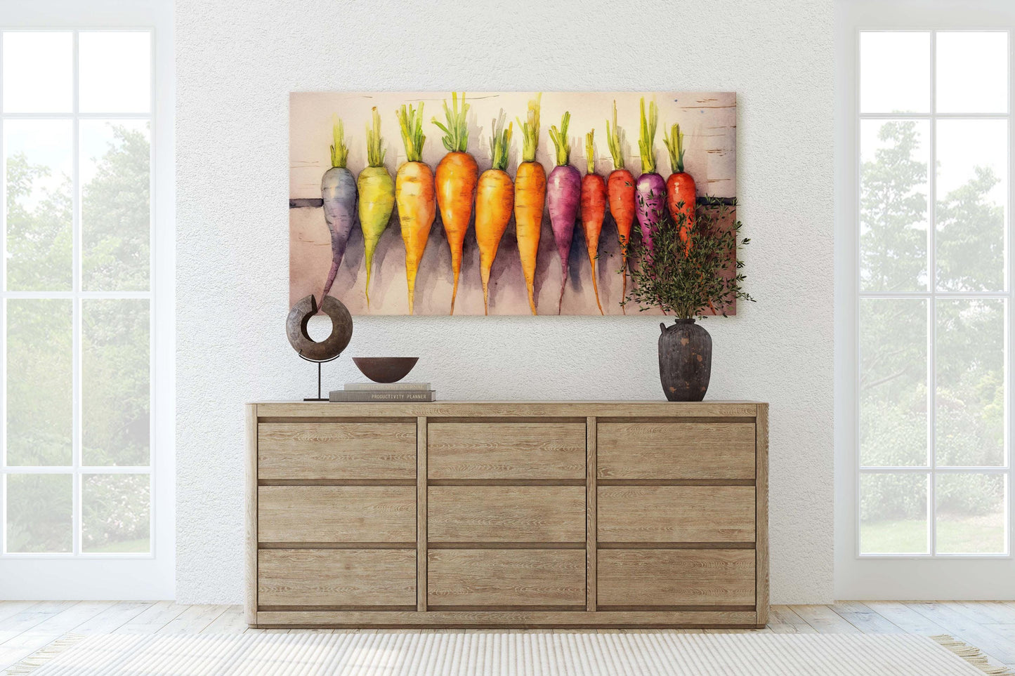 Rainbow Carrots, Barn print, Food Art, Kitchen Decor, Dining Room, Heirloom Carrots