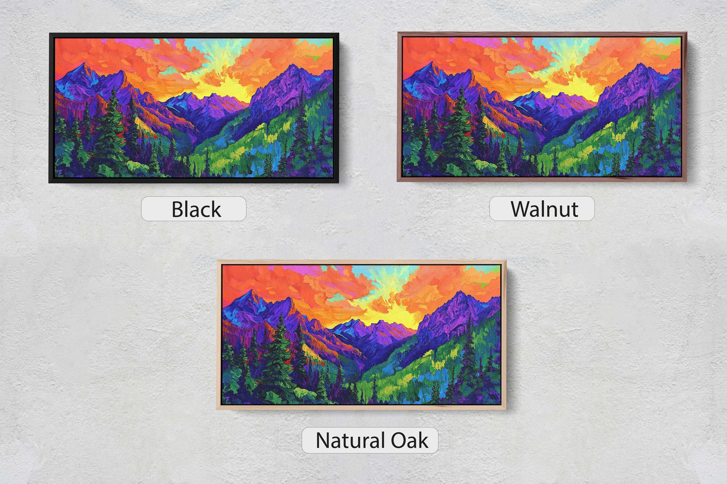 Vibrant Mountain Art, Denali Mountain, Abstract Mountain