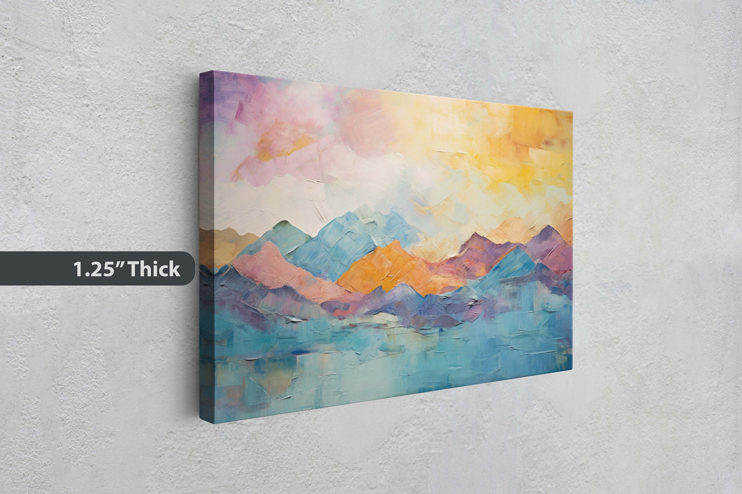 Abstract Mountains, Impressionist Art, Mountain Landscape, Scenic Decor, Painting Print, Framed Canvas, Large Art Print
