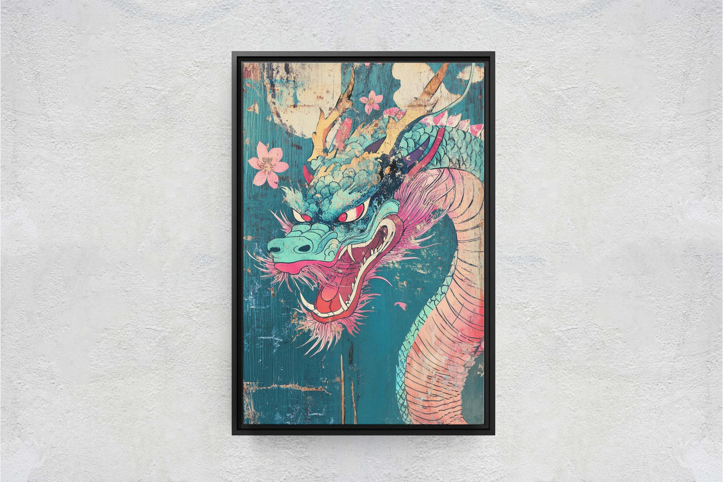Vintage Japanese Dragon, ukiyo-e Print, Japanese Art, Vintage Retro