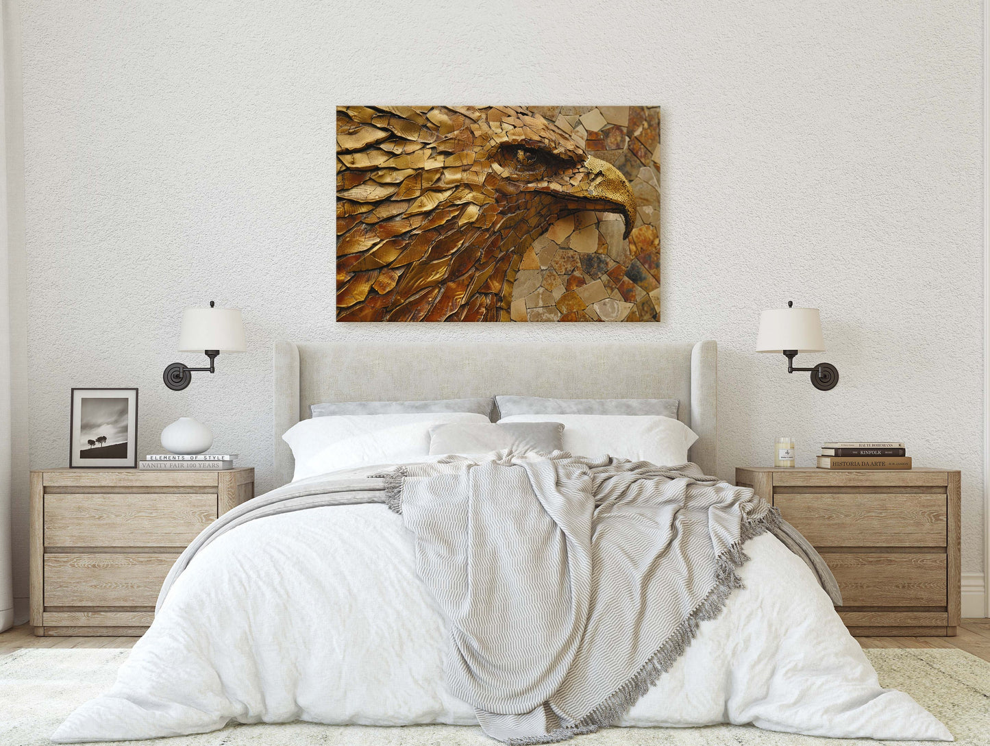 Gold Eagle, Stone Eagle, Bald Eagle, Abstract Gold, Americana, American Art, Patriotic, Framed Canvas, Large Art print,