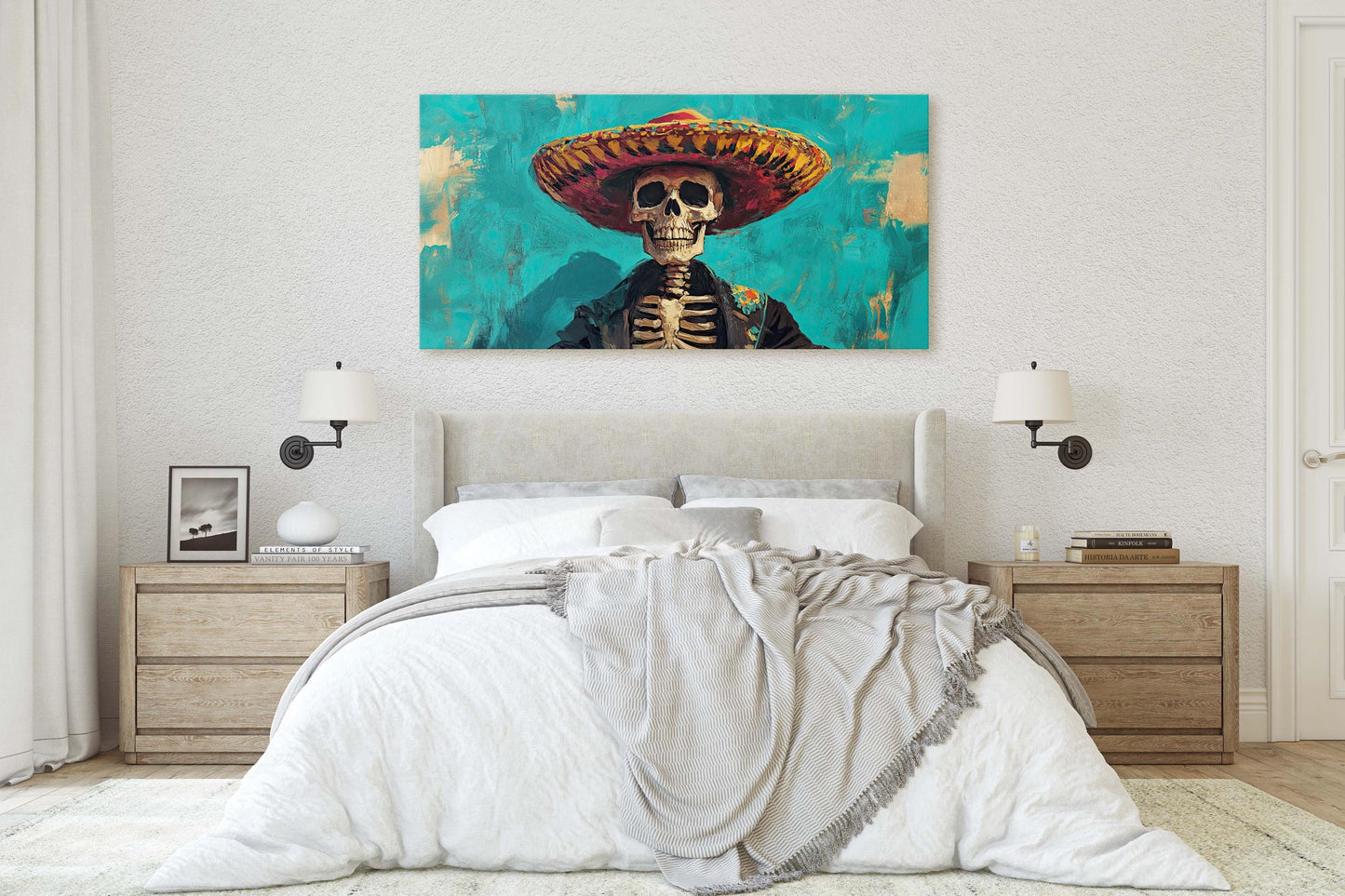 Skeleton Day of the Dead, Calavera, Dia De Los Muertos, Blue Green