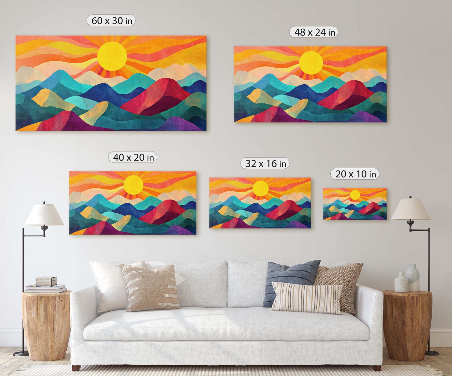 Minimalist Mountain, Nature Landscape, Scandinavian Art, Extra Large Print