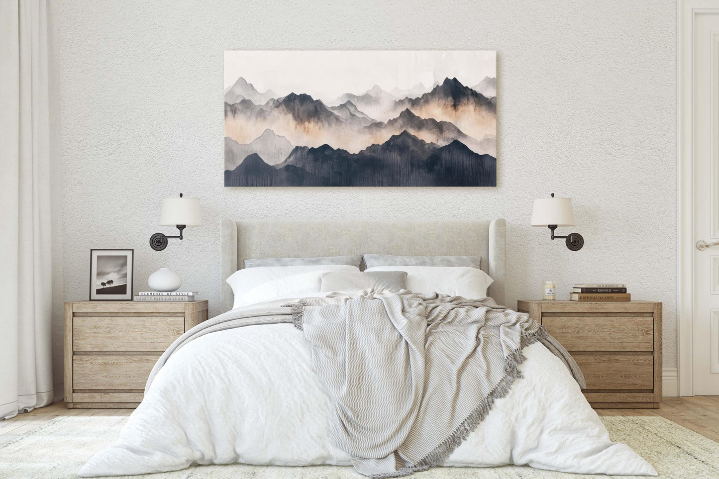 Misty Mountains, Foggy Landscape, Abstract Mountains, Contemporary Art