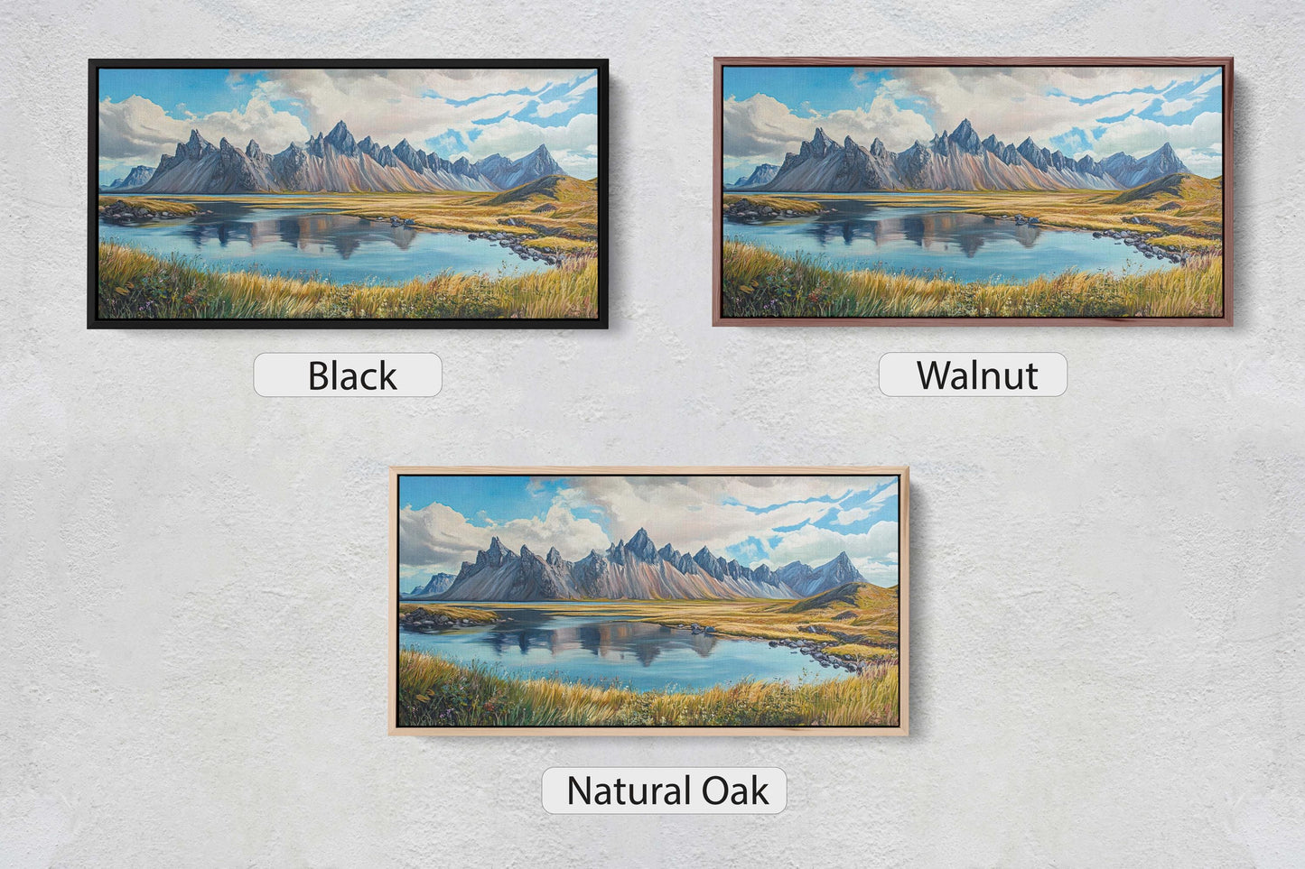 Vestrahorn Painting, Iceland Art, Jökulsárlón Iceland, Iceland Fjord