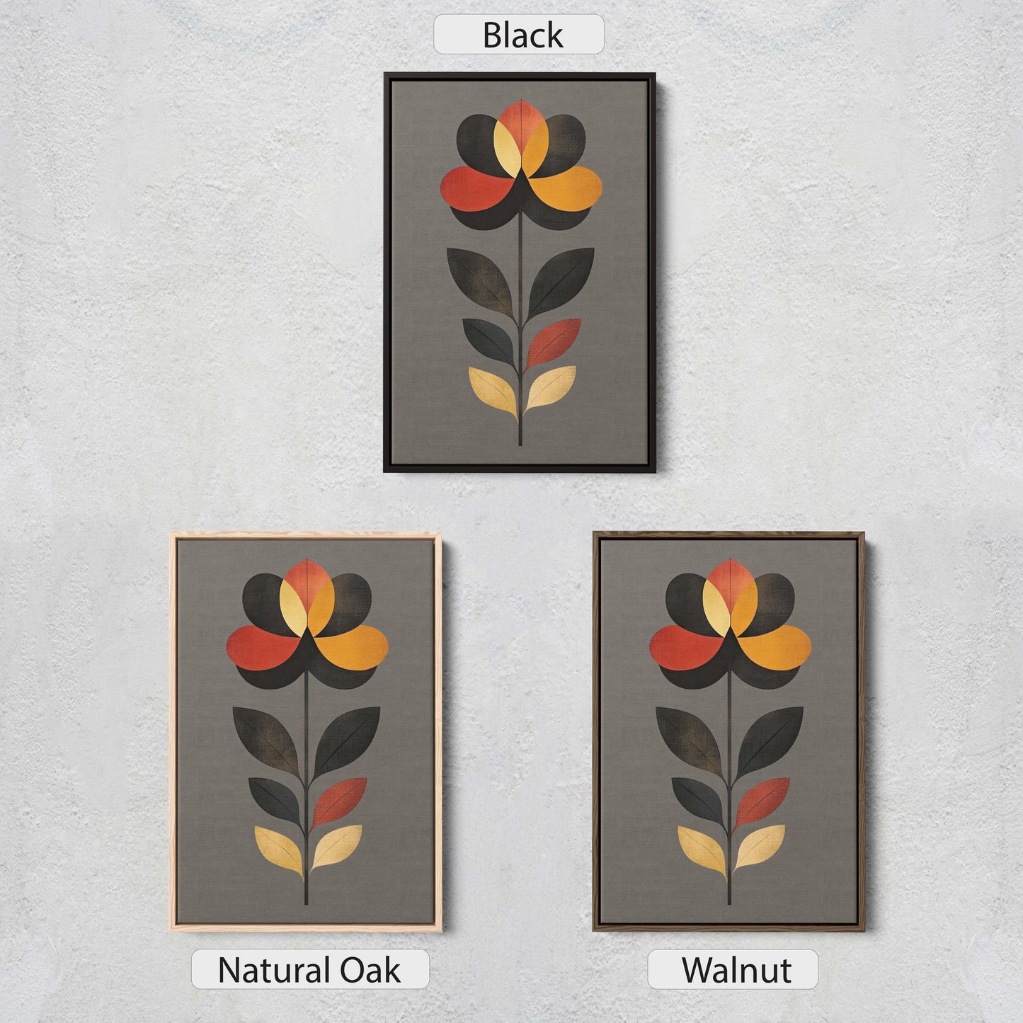 Modern Floral Decor, Contemporary Art, Simple Clean, Abstract Art