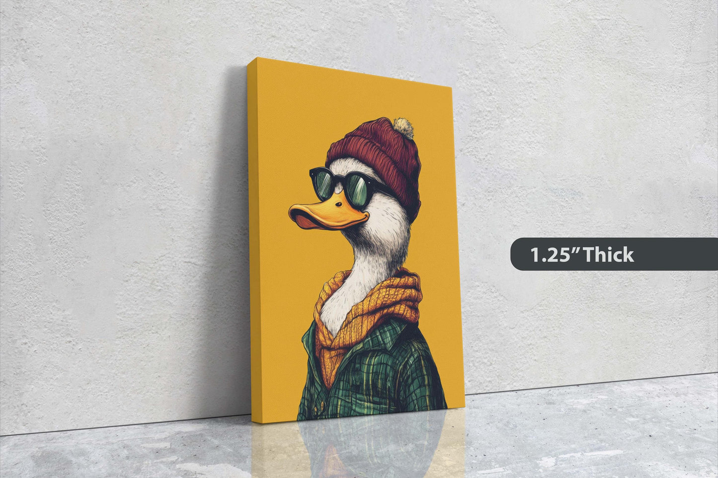 Hipster Duck, Pop Art, Modern Decor, Street Art, Framed Print, Animal Art, Unique Art, Animal Sunglasses, Kids Room, Boys Room
