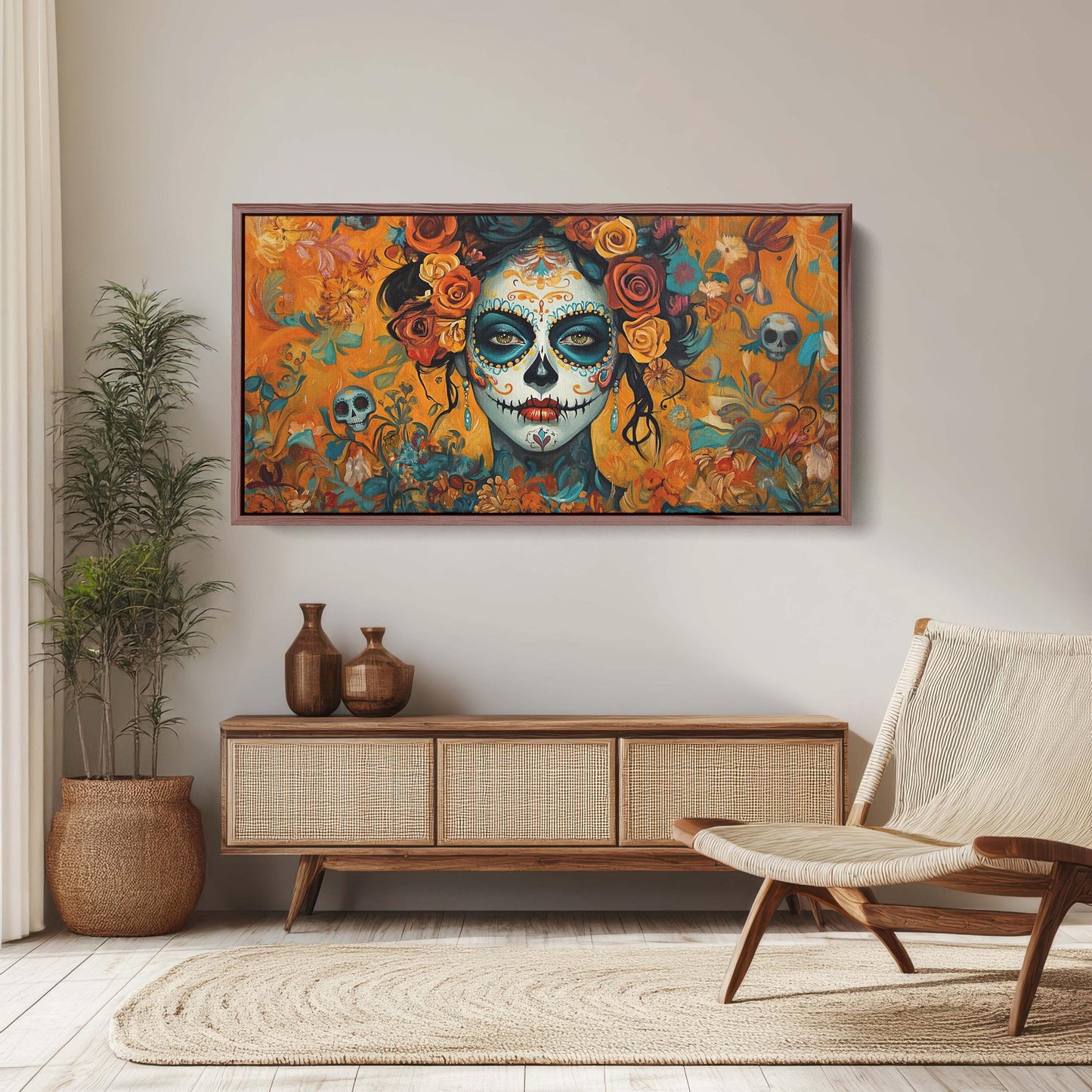 Day of the Dead, Mexican Art, Skeleton, Maximalist Print