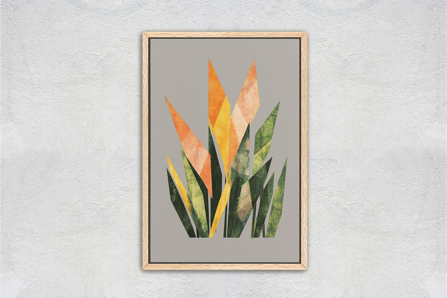 Geometric Grass, Abstract Floral Decor, Botanical Art