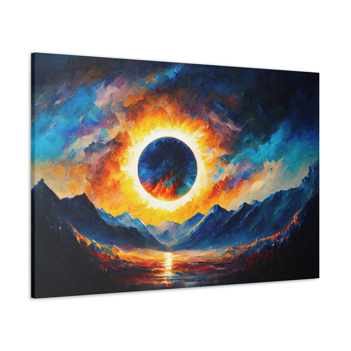 Solar Eclipse Canvas Art Ready To Hang | Sci Fi | Man Cave