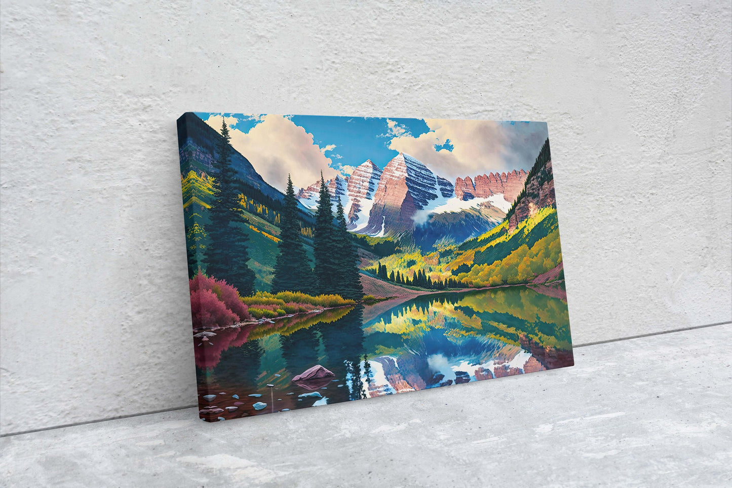 Aspen Colorado, Mountains Canvas Art Ready To Hang Large Print, Oil Painting, Landscape