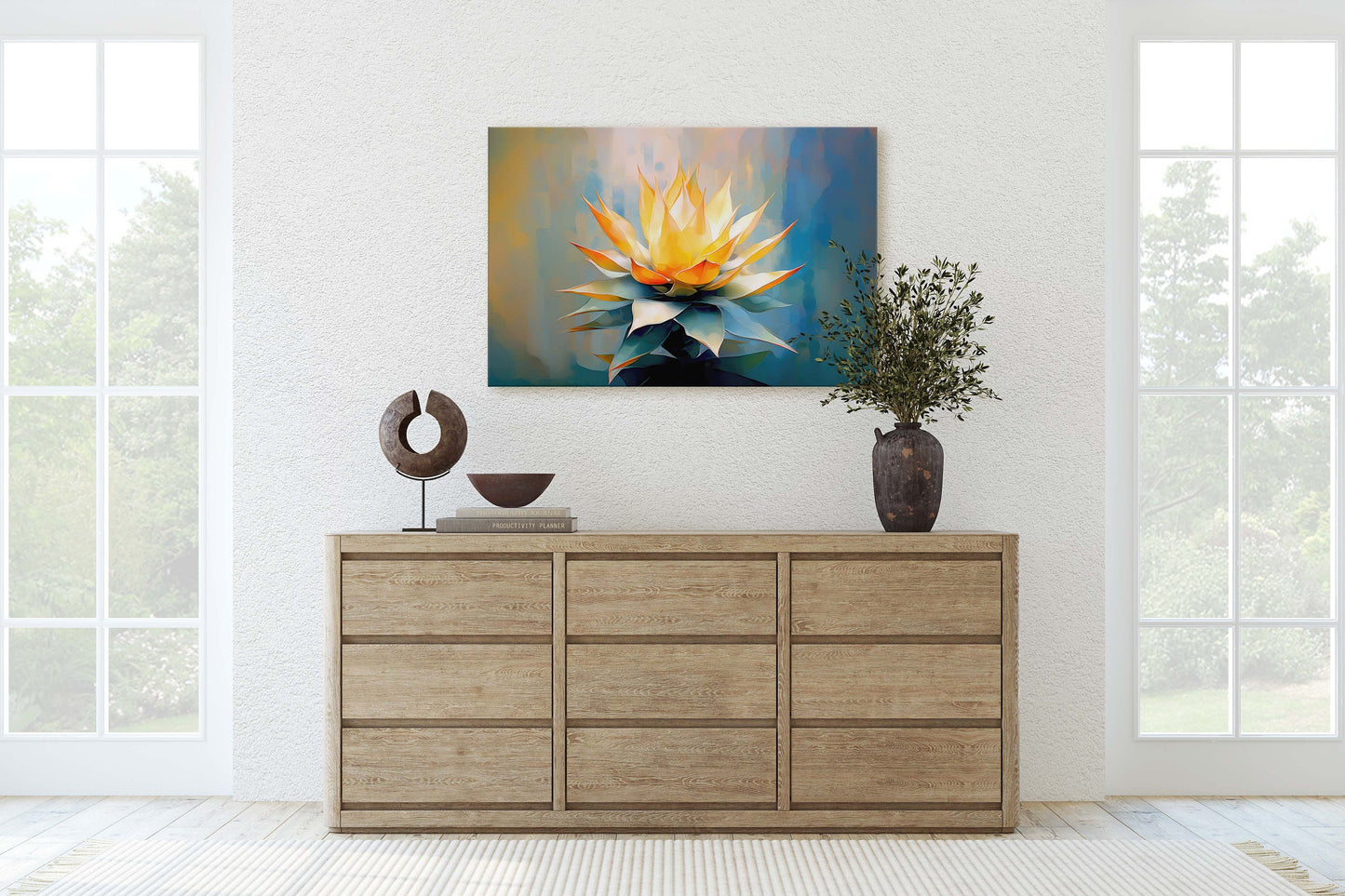 Agave Art, Succulent Canvas, Cactus Painting, Botanical Painting, Large Print, Ready to Hang, Nature Painting, Flower Decor, Gift For Home