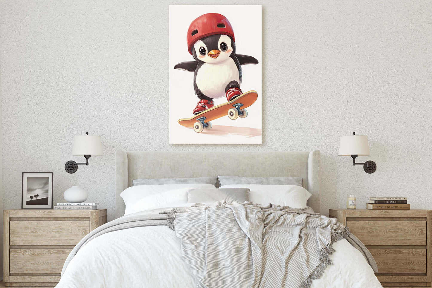 Penguin Skateboard, Kids Room, Boys Room, Girls Room, Play Room