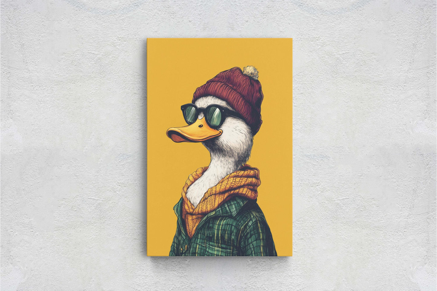 Hipster Duck, Pop Art, Modern Decor, Street Art, Framed Print, Animal Art, Unique Art, Animal Sunglasses, Kids Room, Boys Room