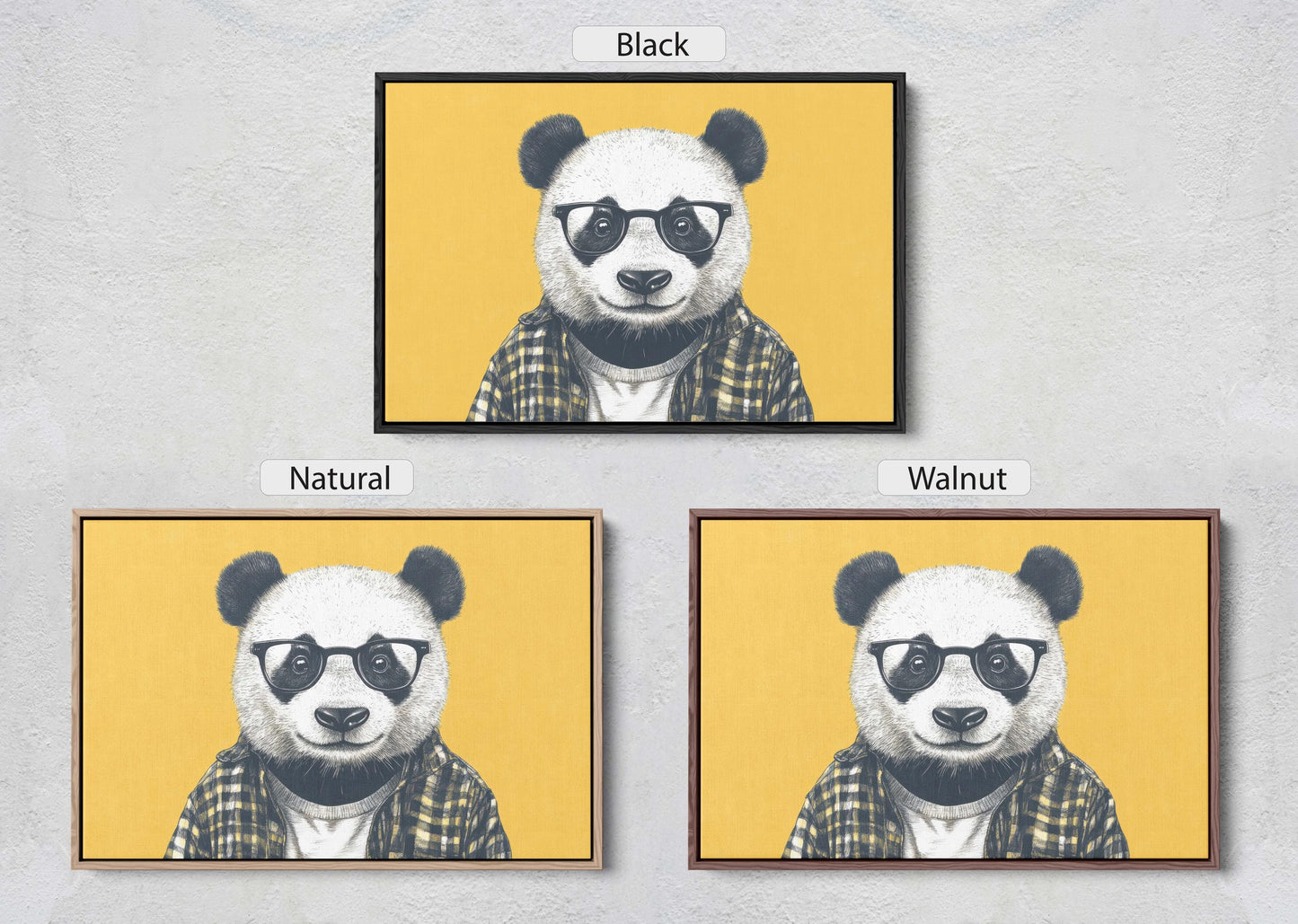 Hipster Panda, Pop Art, Modern Decor, Street Art, Animal Art, Unique Art, Kids Room, Boys Room, Girls Room
