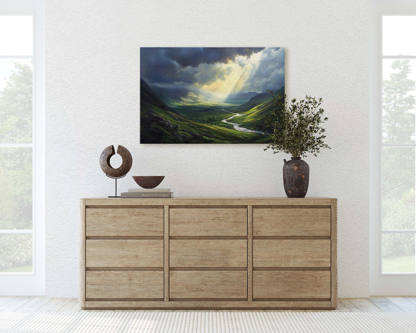 Celtic Highlands, Scotland Highlands, Scenic Decor, Valley Painting