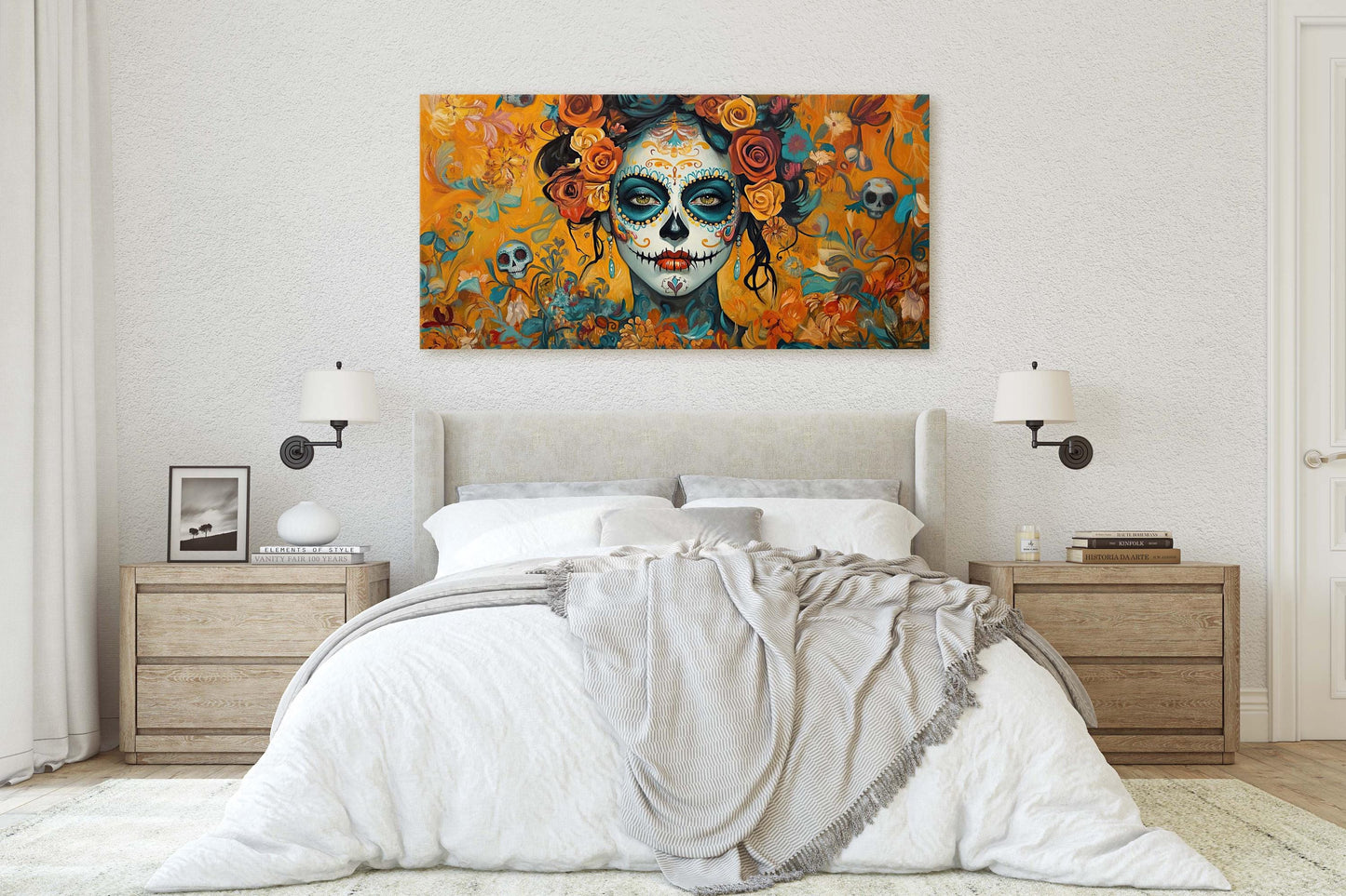 Day of the Dead, Mexican Art, Skeleton, Maximalist Print