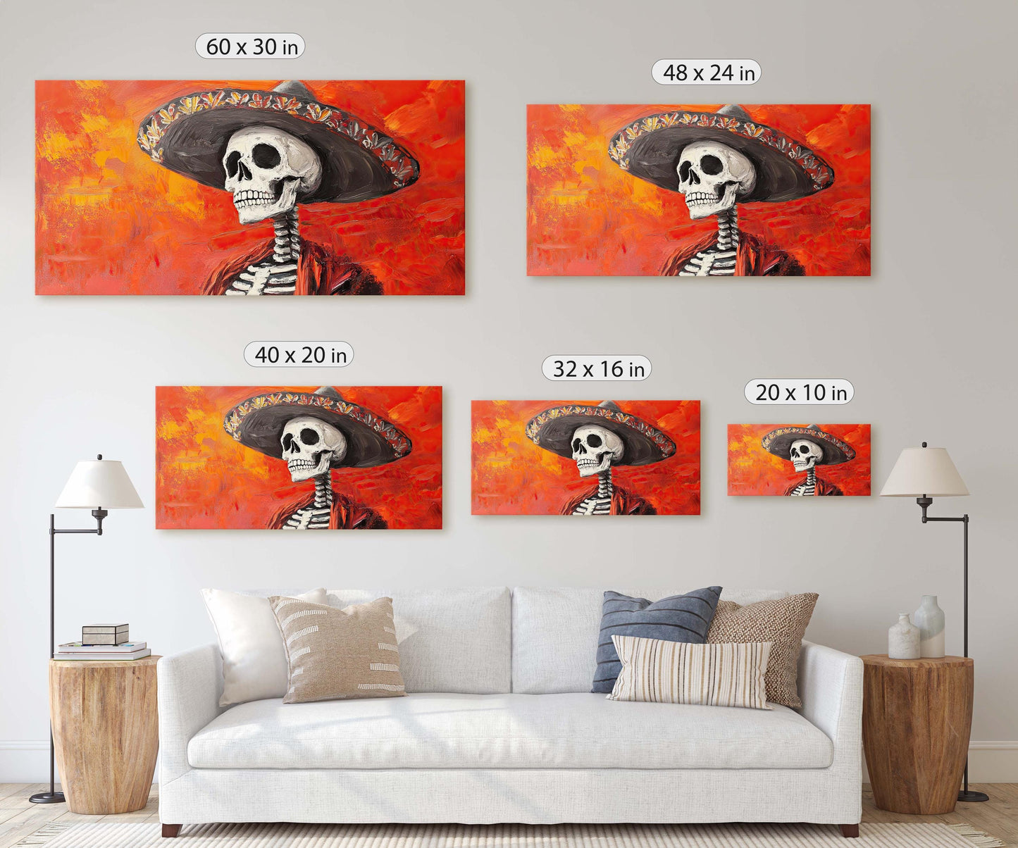 Skeleton Day of the Dead, Calavera, Dia De Los Muertos, Red Orange