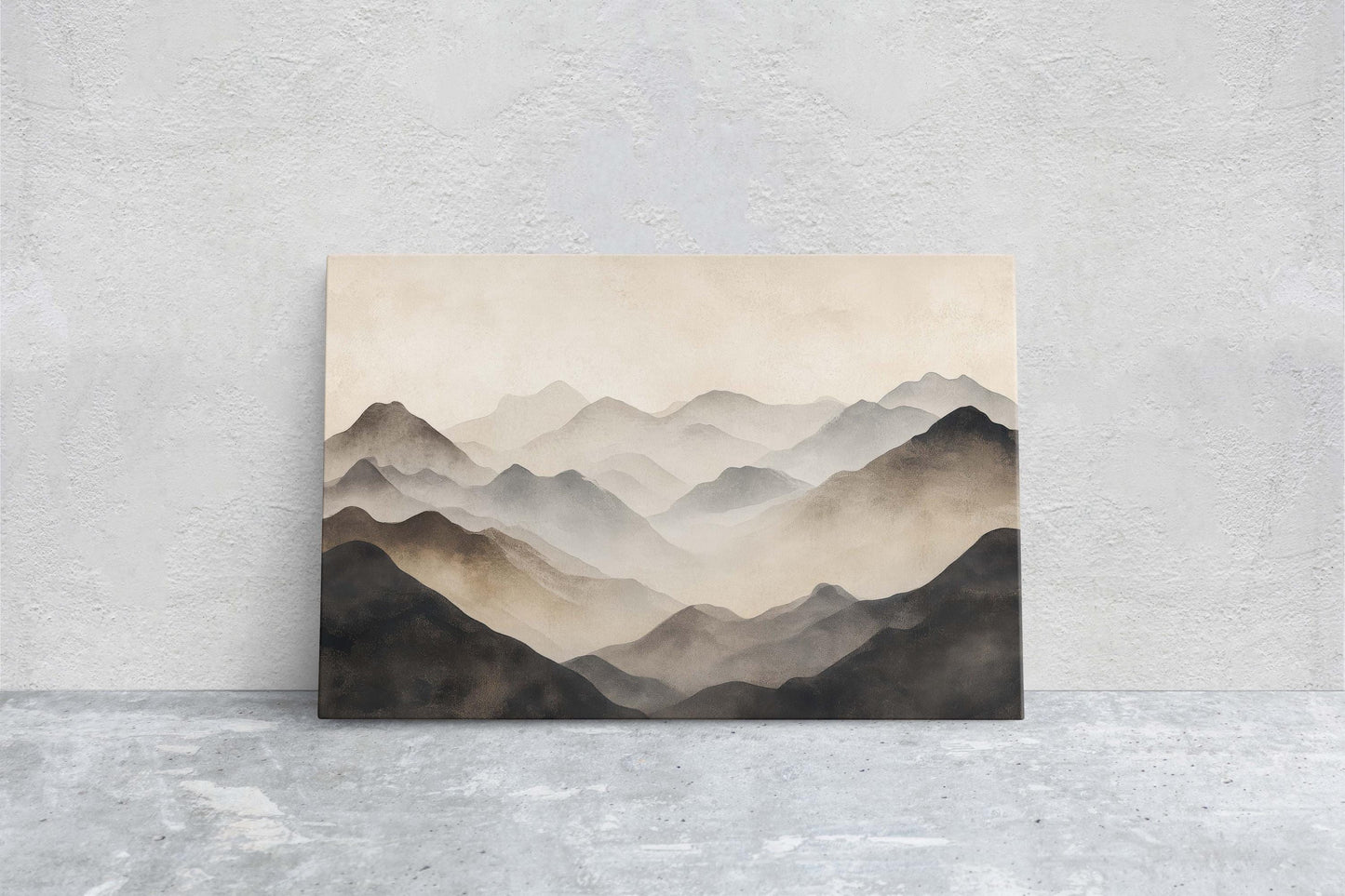Foggy Mountain Art, Misty Mountains, Nature Painting