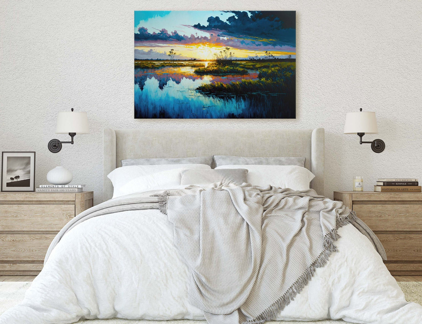 Everglades National Park Canvas Art Ready To Hang Large Print, Oil Painting, sunrise landscape, Sunset