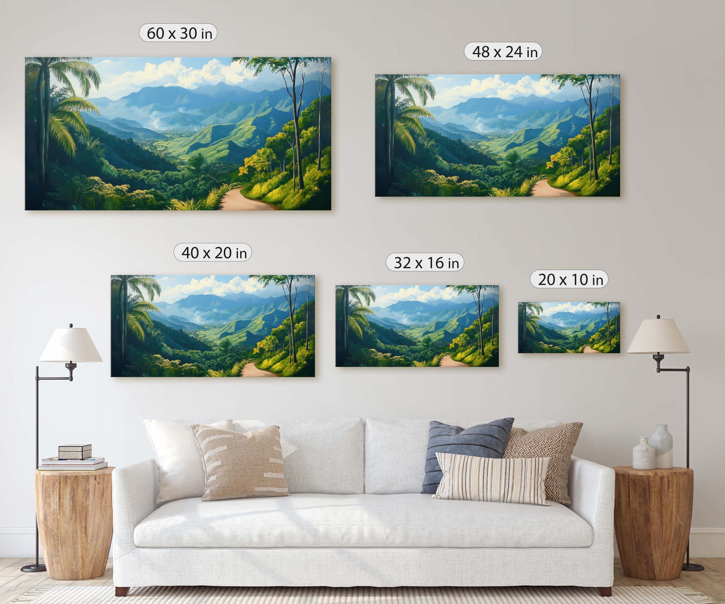 Blue Mountains Jamaica, Jamaica Wall Art, Nature painting