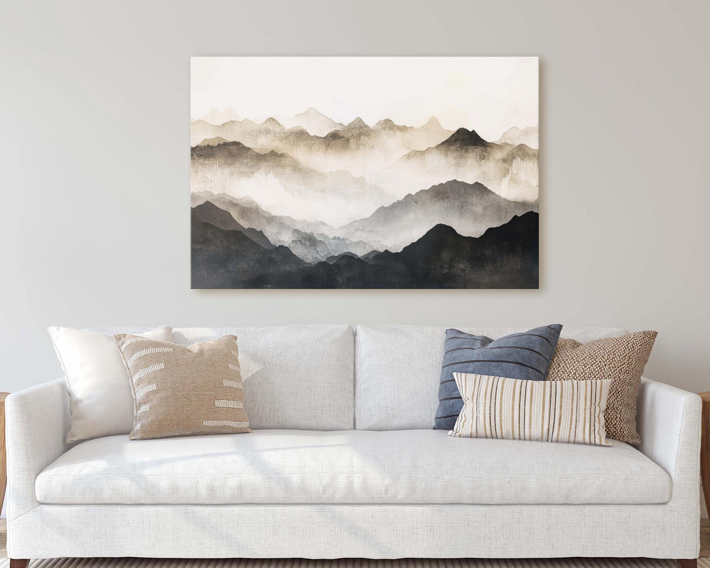 Foggy Mountain Art, Misty Mountains, Nature Painting
