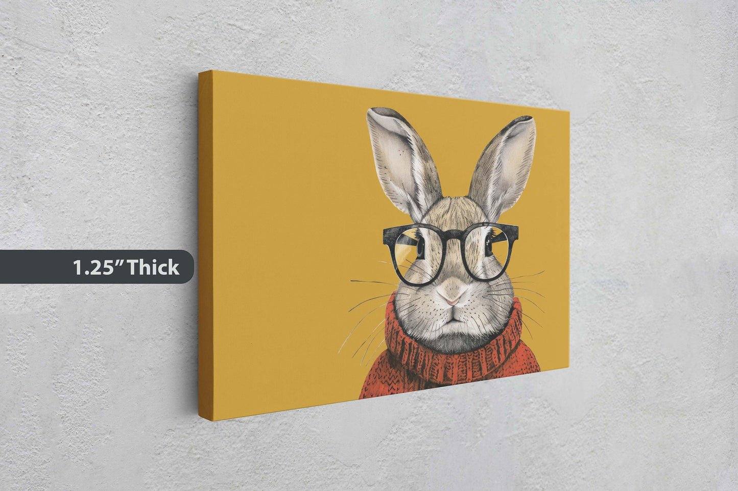 Hipster Rabbit, Pop Art, Street Art, Graffiti Painting, Animal Sunglasses, Orange Blue, Fun Quirky, Large Art Print, Kids Room, Bunny Art