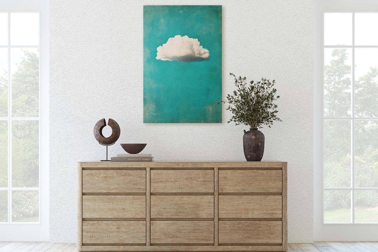 Maximalist Cloud, Emerald Green, Blue Tones