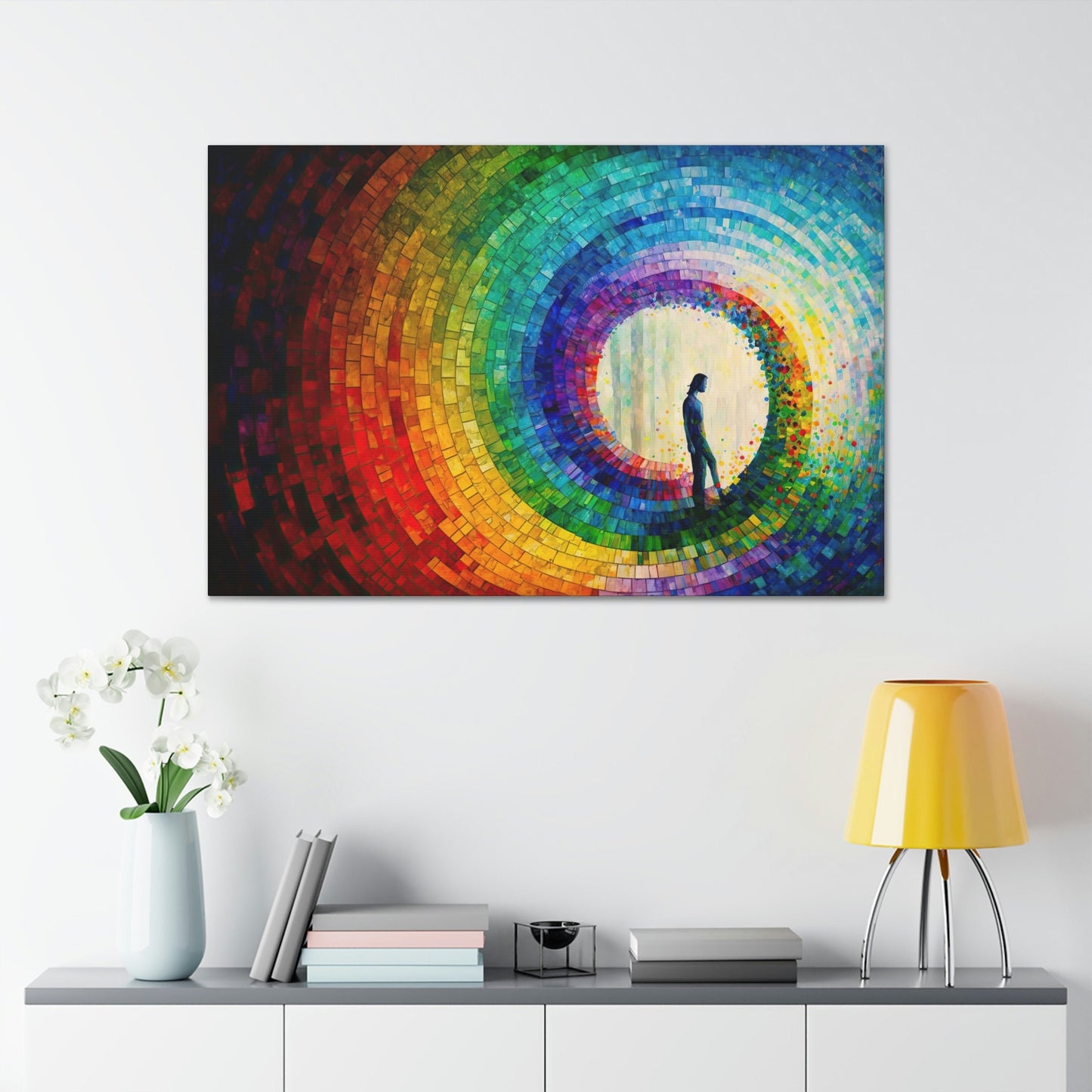 Abstract Expression Color Wheel Canvas Art Ready To Hang | Fantasy | Portal Colorful