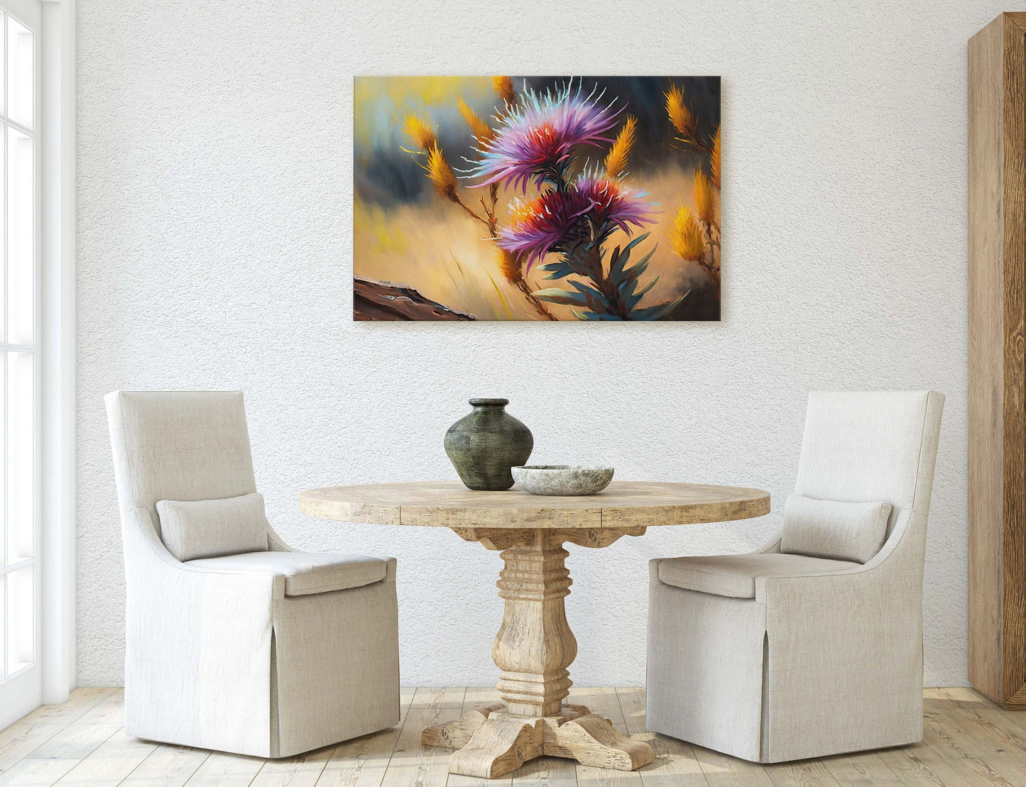 Savanna Blazing Star, Pink Wildflowers, Flowers Canvas Art, Ready To Hang, Large Print, Painting Landscape