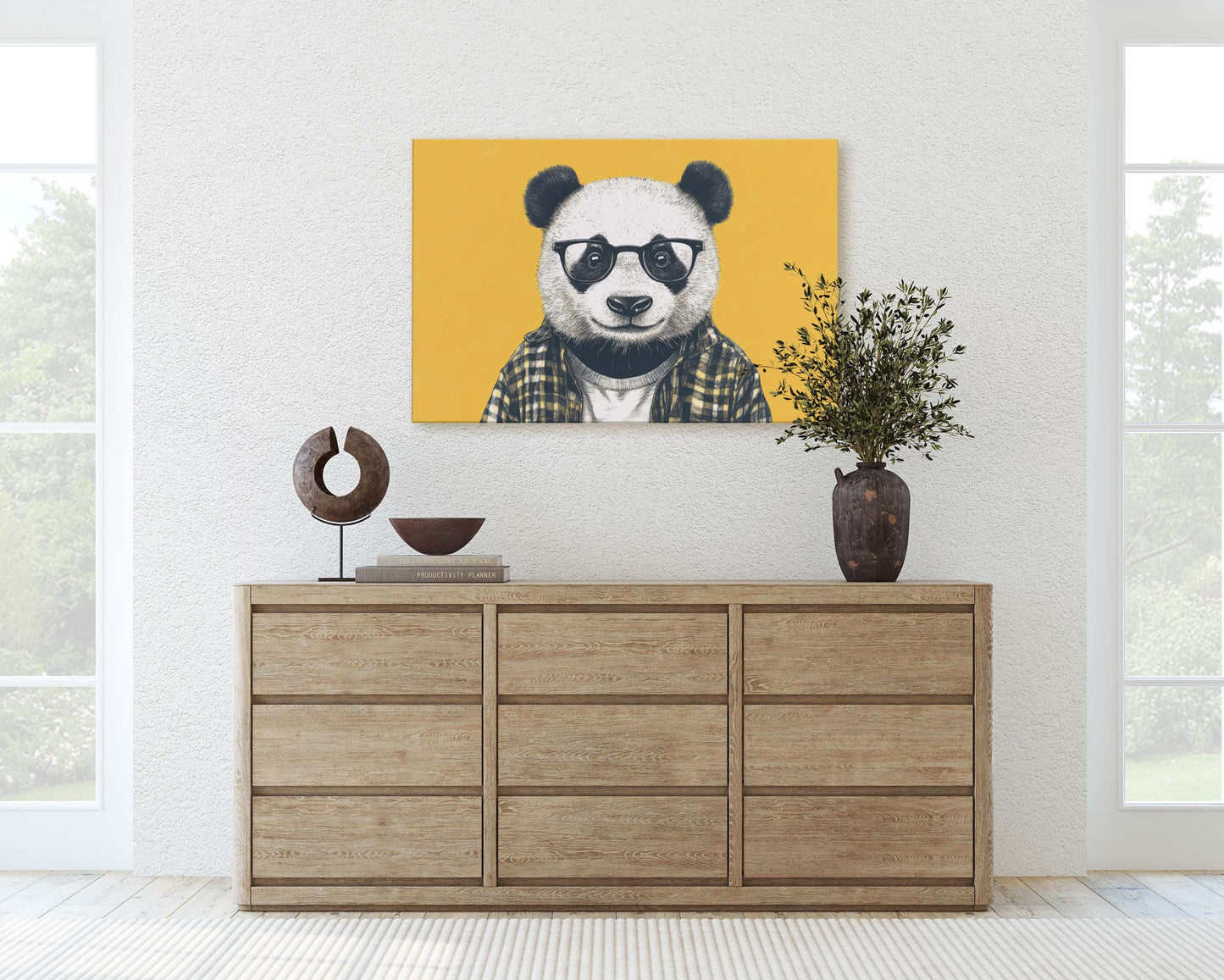 Hipster Panda, Pop Art, Modern Decor, Street Art, Animal Art, Unique Art, Kids Room, Boys Room, Girls Room