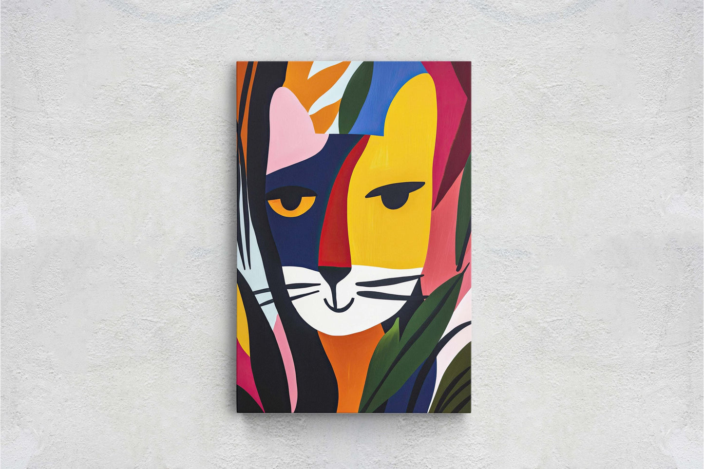 Abstract Cat Decor, Cat Pop Art, Matisse Inspired, Modern Art