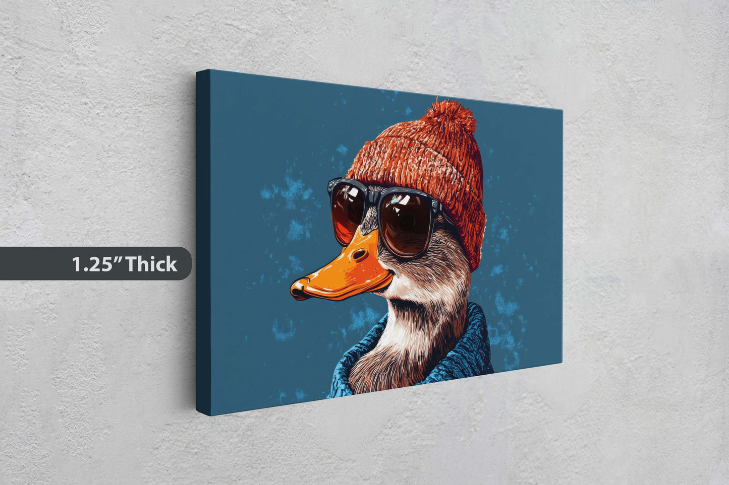 Hipster Duck, Pop Art, Modern Decor, Street Art, Animal Art, Unique Art, Kids Room, Boys Room, Girls Room